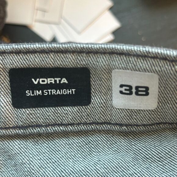 Volcom Jeans Mens 38 Black Vorta Slim Straight Medium Wash Classic Preppy - Picture 10 of 13